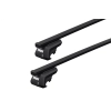 Thule 7104 SquareBar Evo Black 2 Bar Roof Rack for Dacia Sandero Stepway III 5dr SUV with Raised Roof Rail (2021 onwards) - Raised Rail Mount