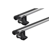 Thule 7105 SlideBar Evo Silver 2 Bar Roof Rack for GMC Sierra 1500 Crew Cab 4dr Ute with Bare Roof (2019 onwards) - Clamp Mount