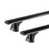 CRUZ Airo Black 2 Bar Roof Rack for Ford Ranger PX-PX2-PX3 Wildtrak 4dr Ute with Bare Roof (2011 to 2022) - Clamp Mount