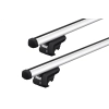 Thule 7104 ProBar Evo Silver 2 Bar Roof Rack for Great Wall Cannon 4dr Ute with Raised Roof Rail (2020 onwards) - Raised Rail Mount