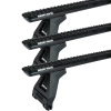 Rhino Rack JC-04743 Sportz RL150 Black 3 Bar Roof Rack for Jeep Cherokee XJ 5dr SUV with Rain Gutter (1984 to 2001) - Gutter Mount