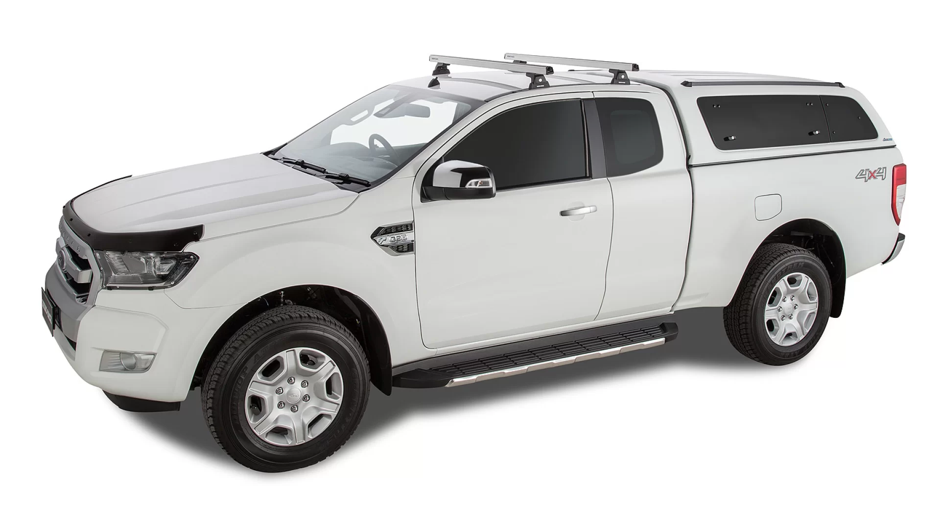 Heavy Duty RLT600 Trackmount Silver 2 Bar Roof Rack | Rhino-Rack