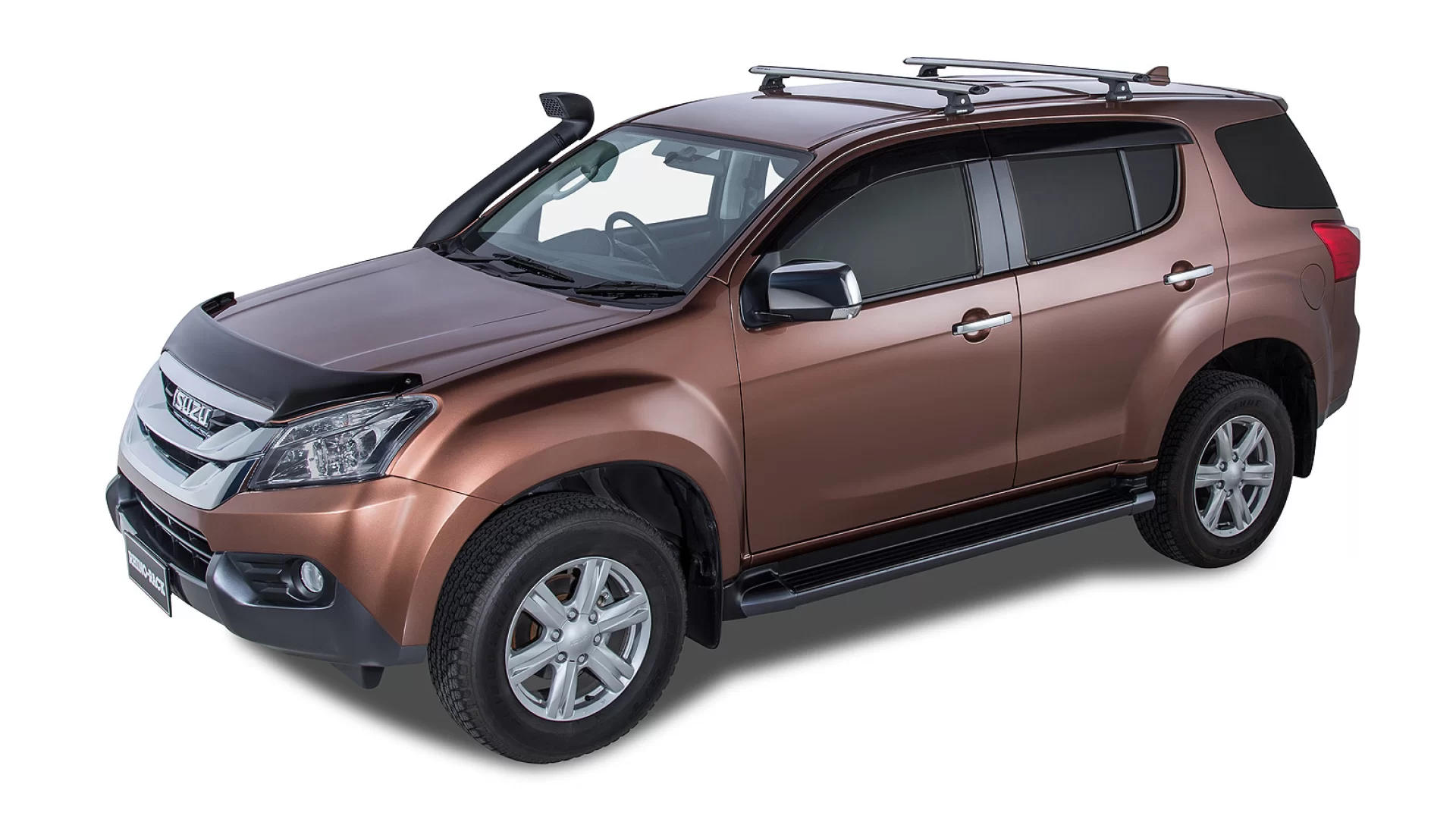 Rhino Rack JA8332 Vortex RLT600 Trackmount Silver 2 Bar Roof Rack for Isuzu MU-X LS-T 5dr SUV with Raised Roof Rail (2013 to 2021) - Track Mount