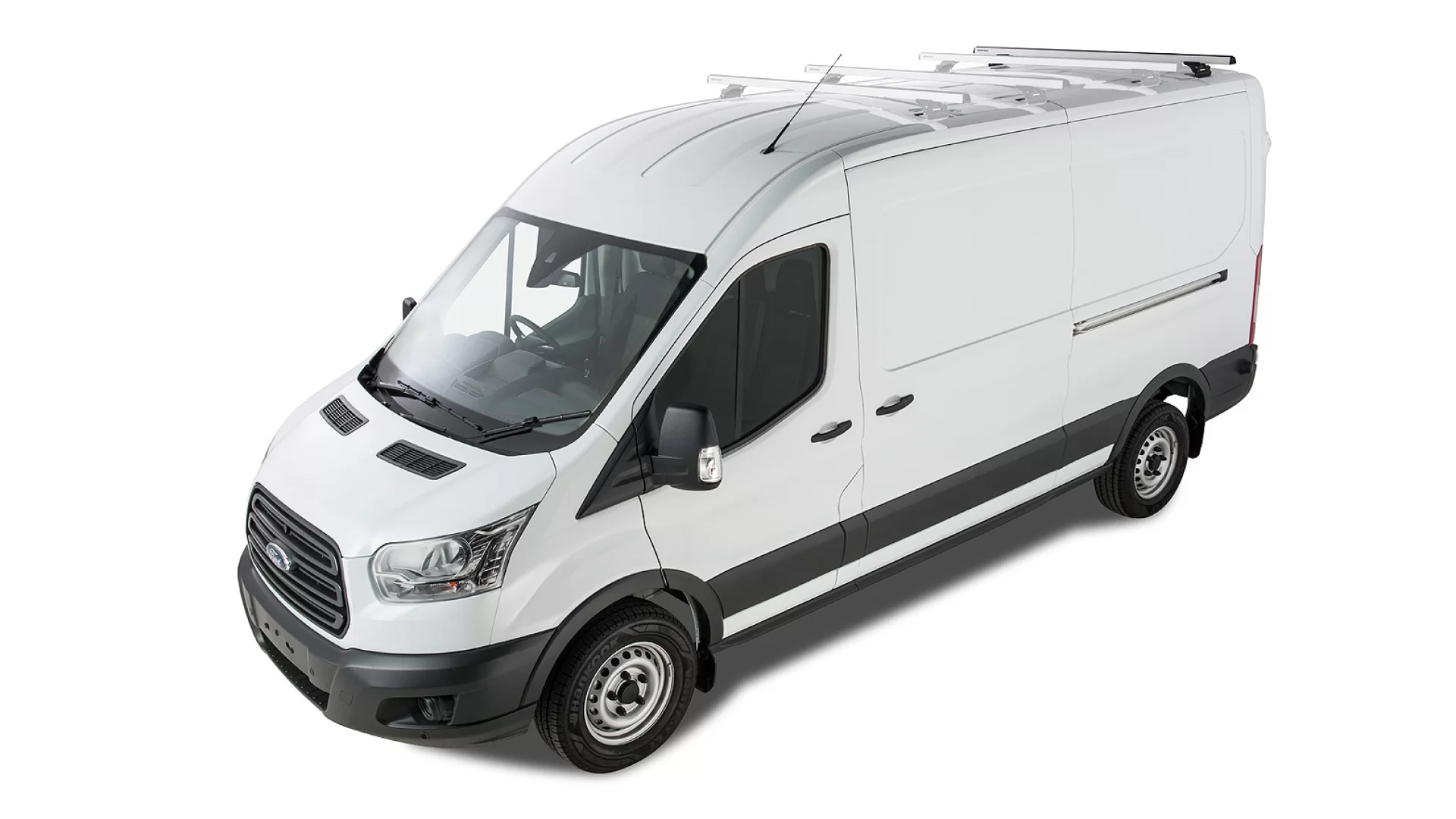 Rhino Rack JA6330 Heavy Duty RLTP Silver 1 Bar Roof Rack for Ford Transit L3H3 (V) 4dr LWB High Roof with Factory Mounting Point (2014 onwards) - Factory Point Mount