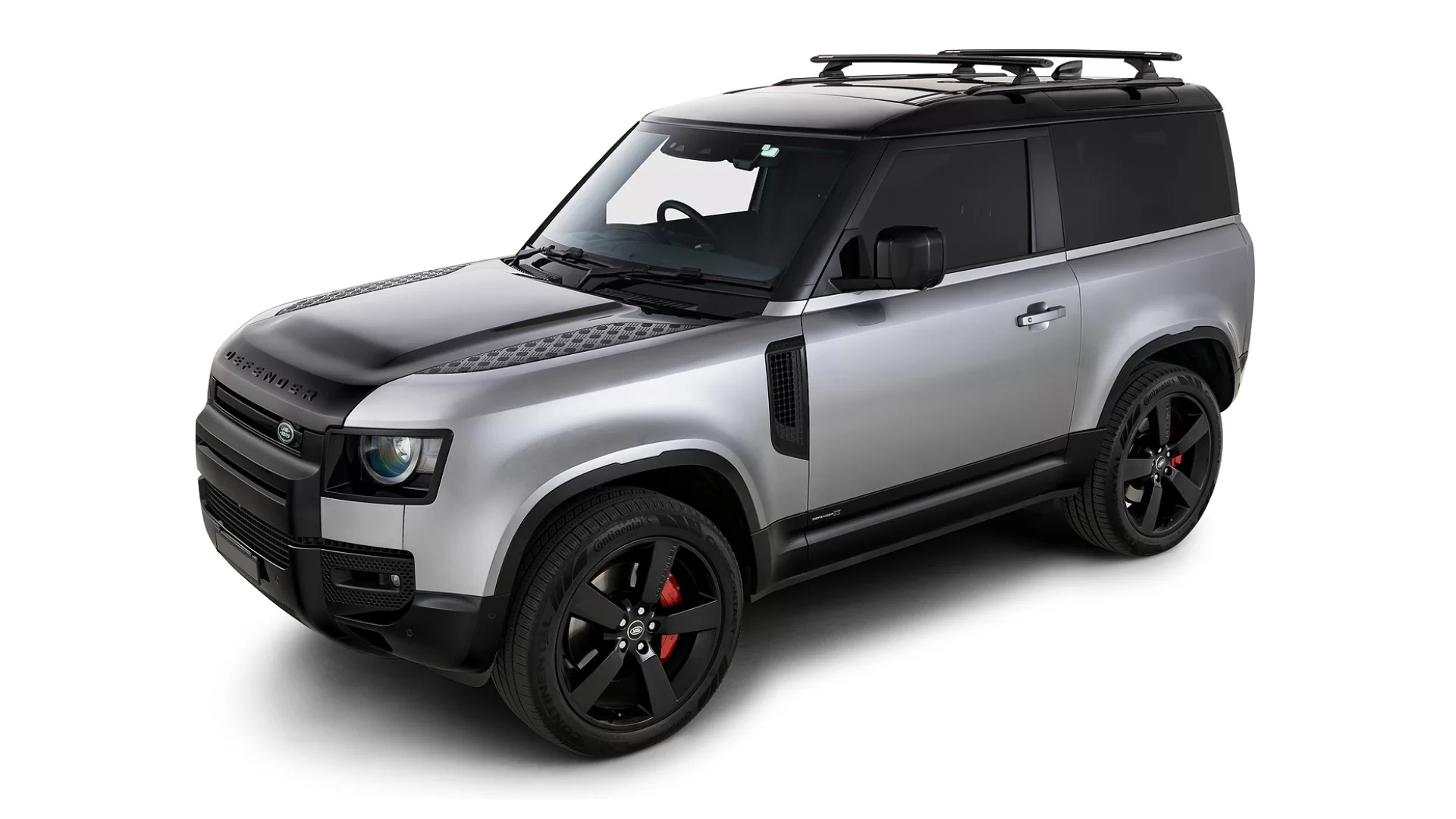 Rhino Rack JC-01594 Vortex RCH-RCL Black 2 Bar Roof Rack for Land Rover Defender 130 Gen2 5dr SUV with Factory Fitted Track (2023 onwards) - Factory Point Mount