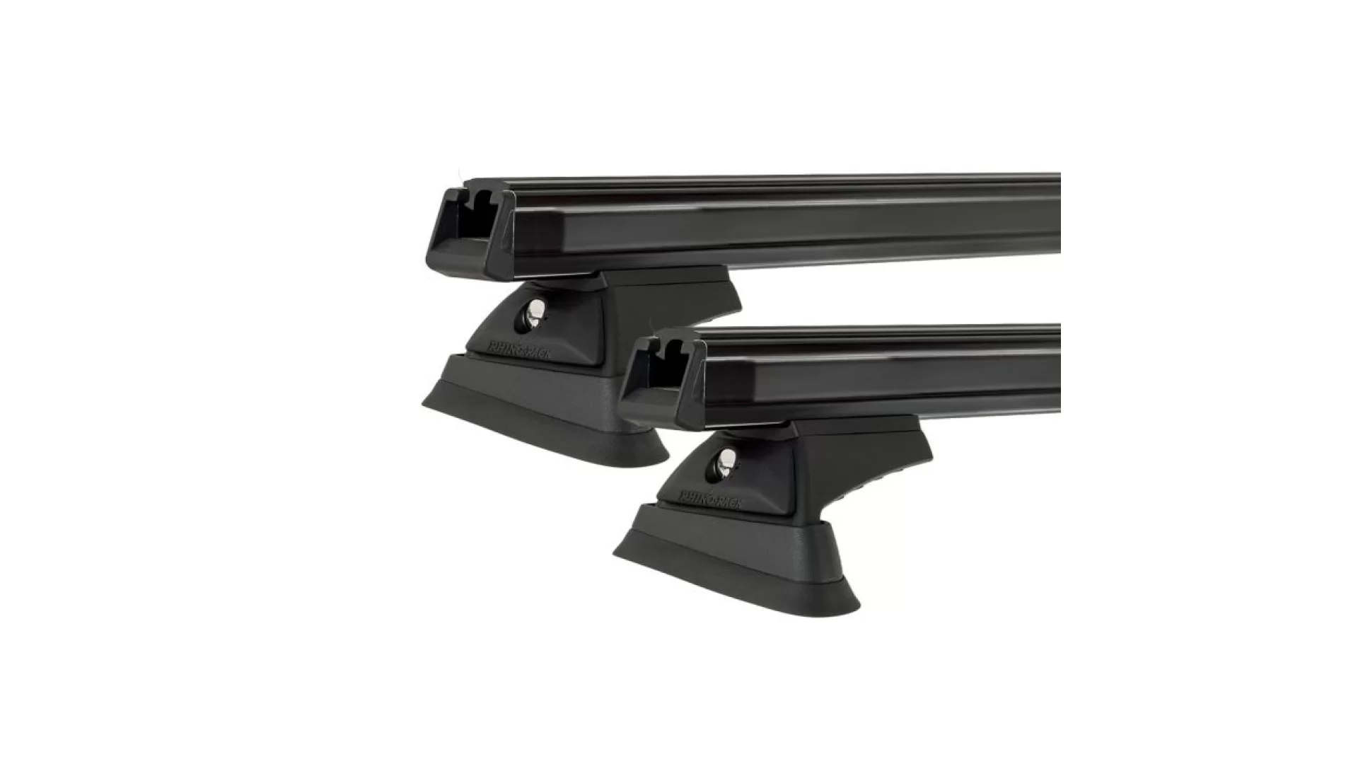 Rhino Rack JC-01317 Heavy Duty RCL Black 2 Bar Rhino-Rack Backbone Roof Rack for Jeep Wrangler JK Unlimited 4dr SUV with Rain Gutter (2007 to 2019) - Custom Point Mount