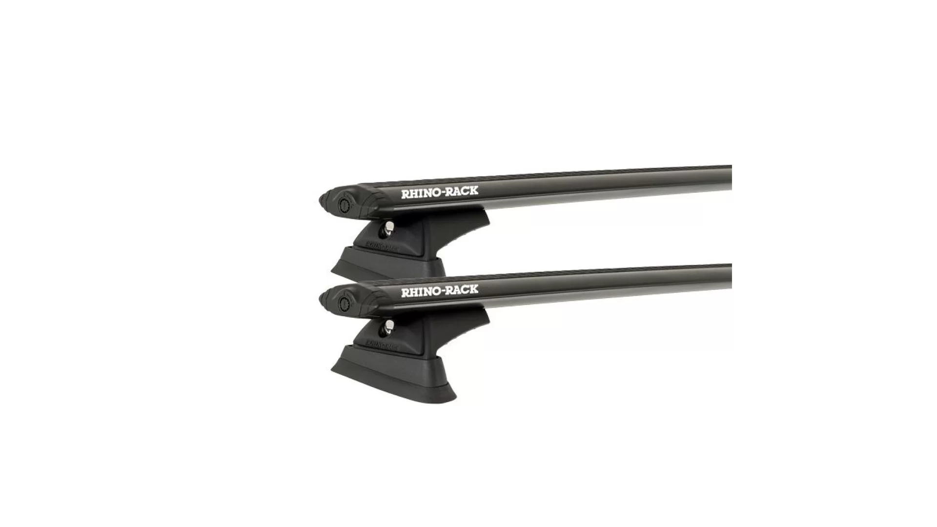 Rhino Rack JC-03250 Vortex Black 2 Bar Rhino-Rack Backbone Roof Rack with RX300L Legs for Jeep Gladiator JT 4dr Ute with Rain Gutter (2020 onwards) - Custom Point Mount
