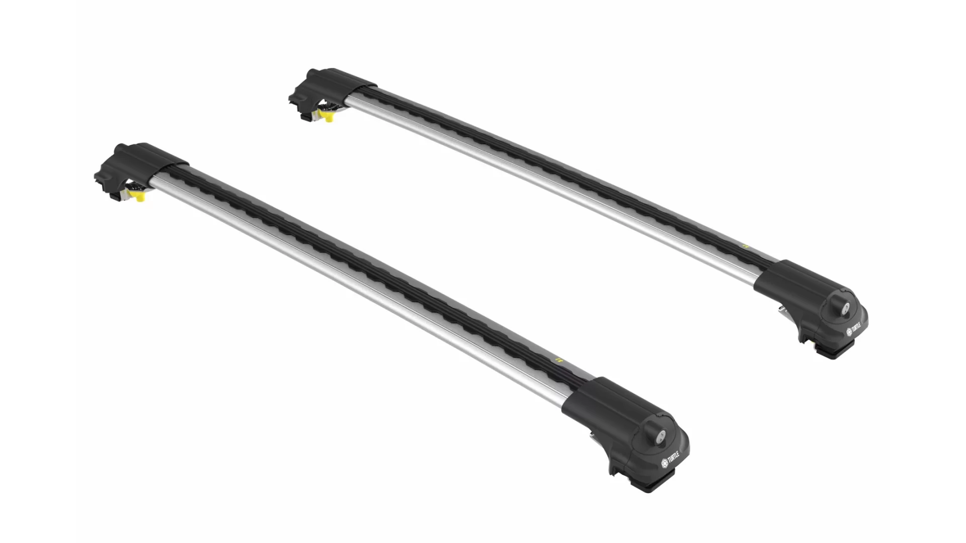 Turtle Air1 Silver 2 Bar for Jeep Cherokee KL 5dr SUV with Raised Roof Rail (2014 onwards)