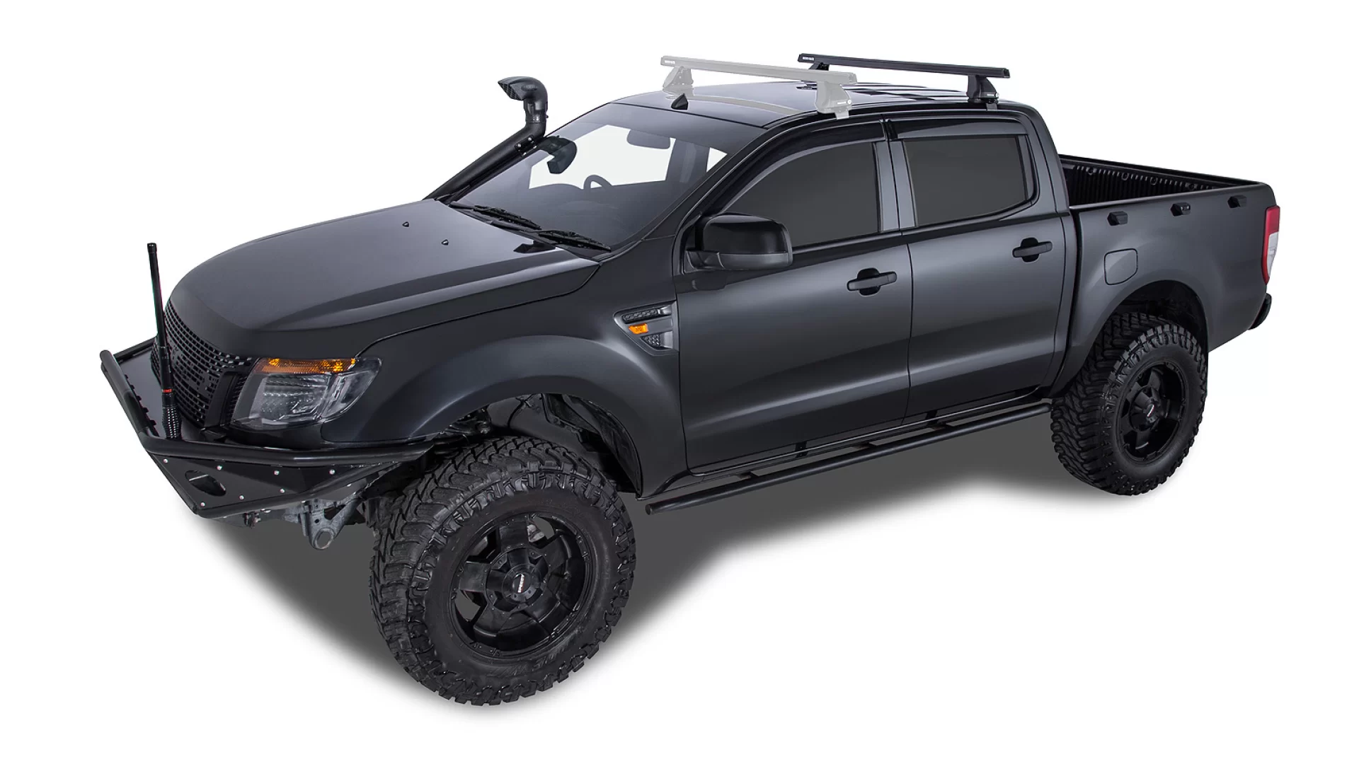 Ford Ranger PX (Double Cab) | Heavy Duty 2500 Black 1 Bar Rear Roof Rack | Rhino-Rack