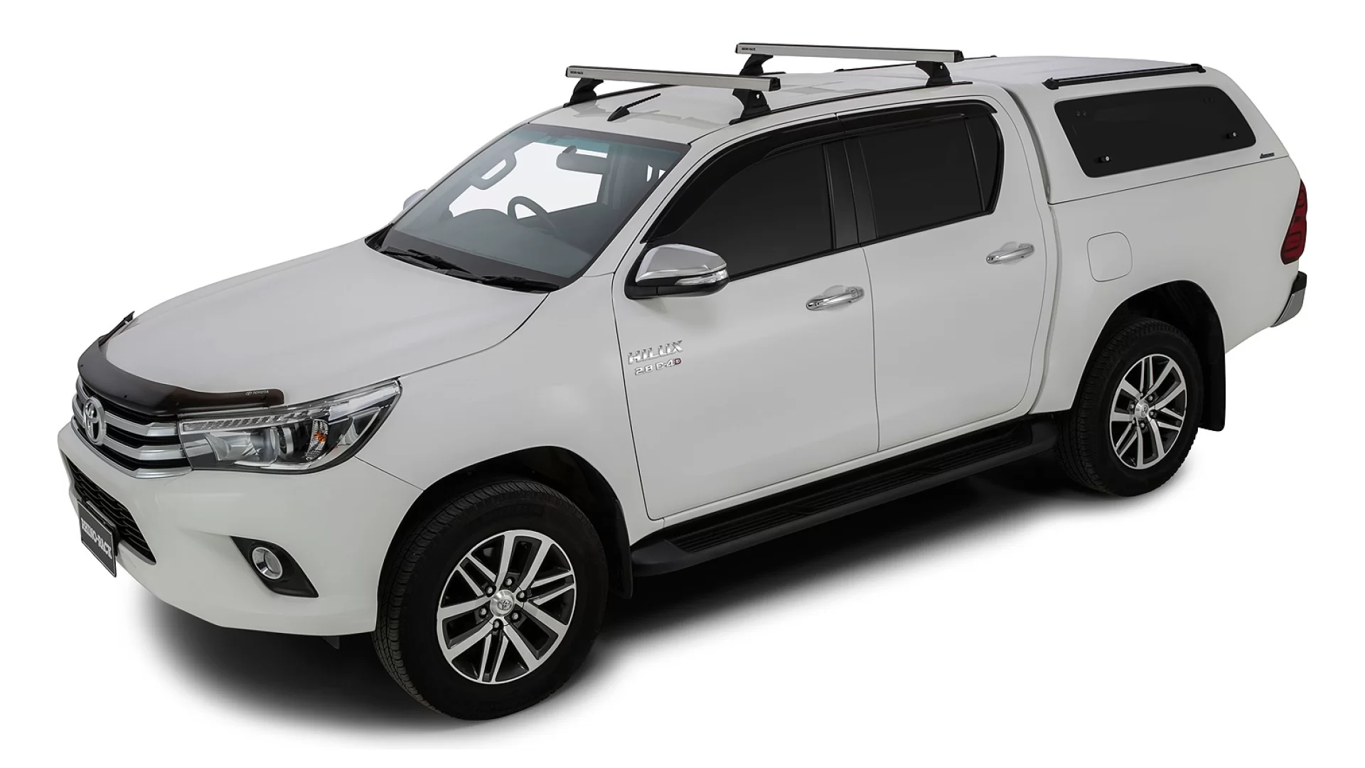 Rhino Rack JB0951 - Heavy Duty RCH Trackmount Silver 2 Bar Roof Rack for TOYOTA Hilux 4dr 4dr Ute from 2015