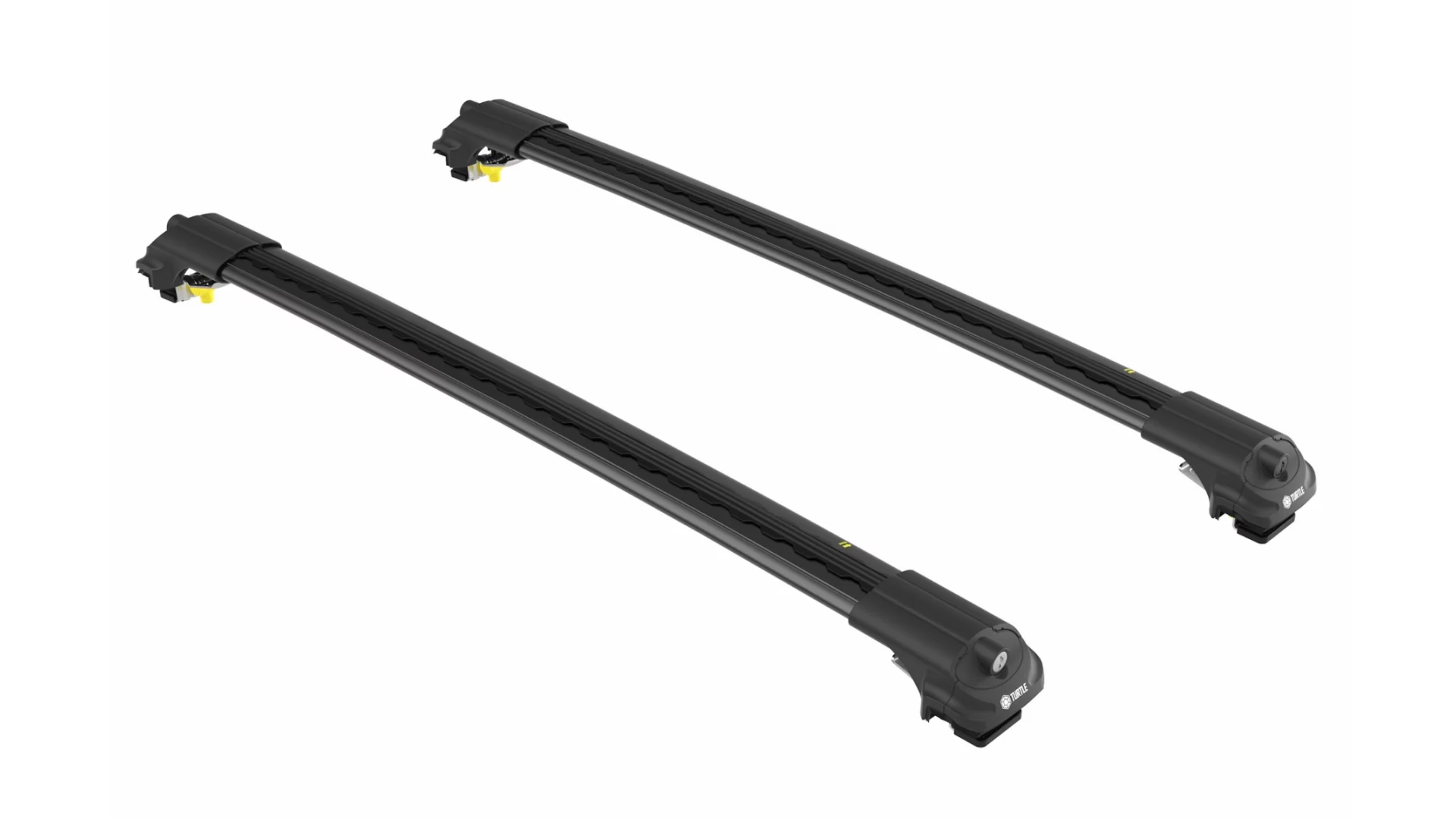 Turtle Air1 Black 2 Bar for Jeep Cherokee KL 5dr SUV with Raised Roof Rail (2014 onwards)