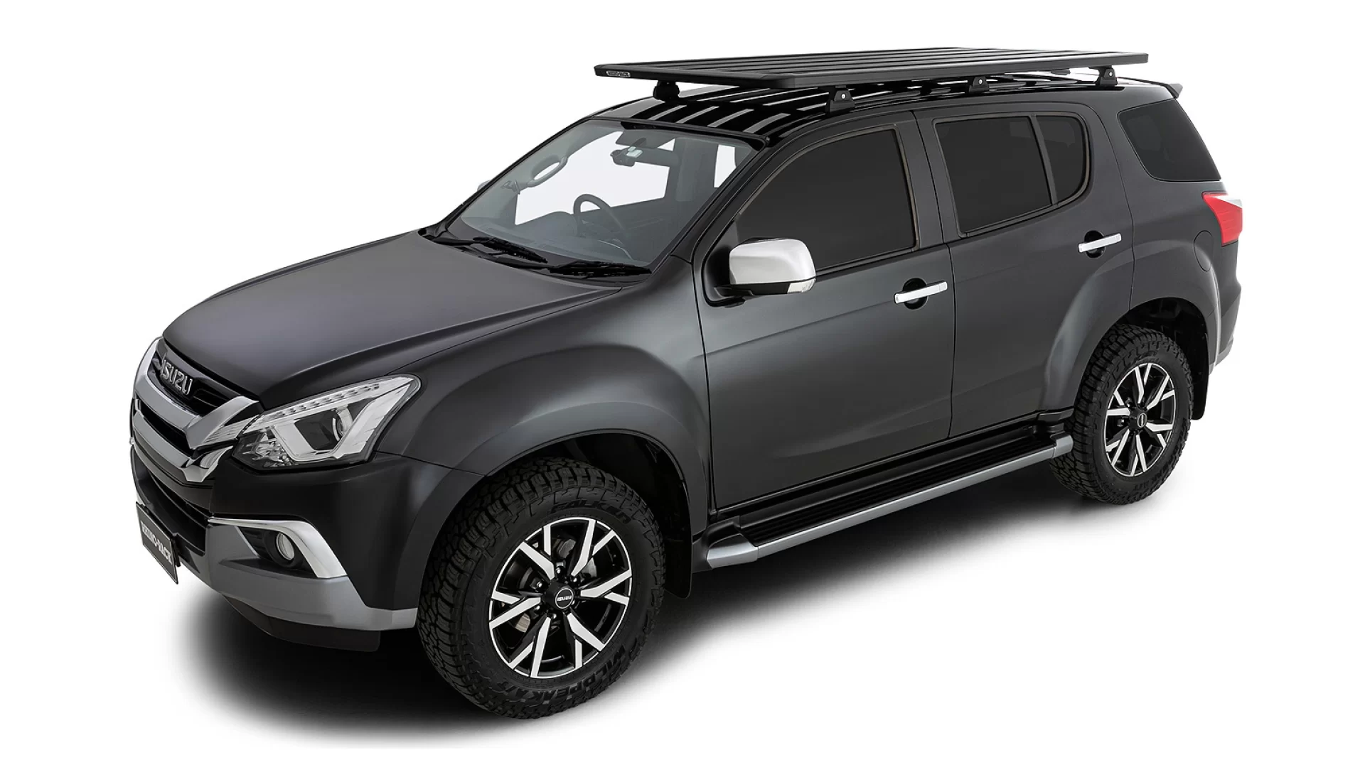 Rhino Rack JB1362 Pioneer Platform (2128mm x 1236mm) with RLT Legs for Isuzu MU-X LS-T 5dr SUV with Raised Roof Rail (2013 to 2021) - Track Mount