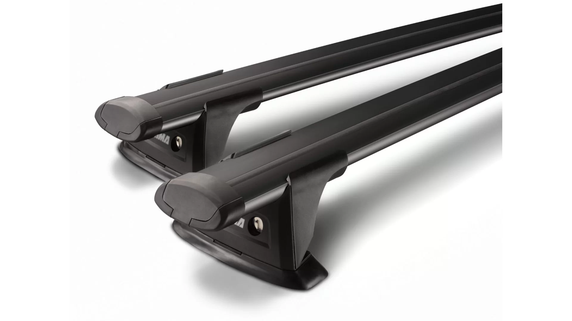 Yakima Aero ThruBar Black 2 Bar Roof Rack for JAC T9 Dual Cab 4dr Ute with Raised Roof Rail (2024 onwards) - Raised Rail Mount