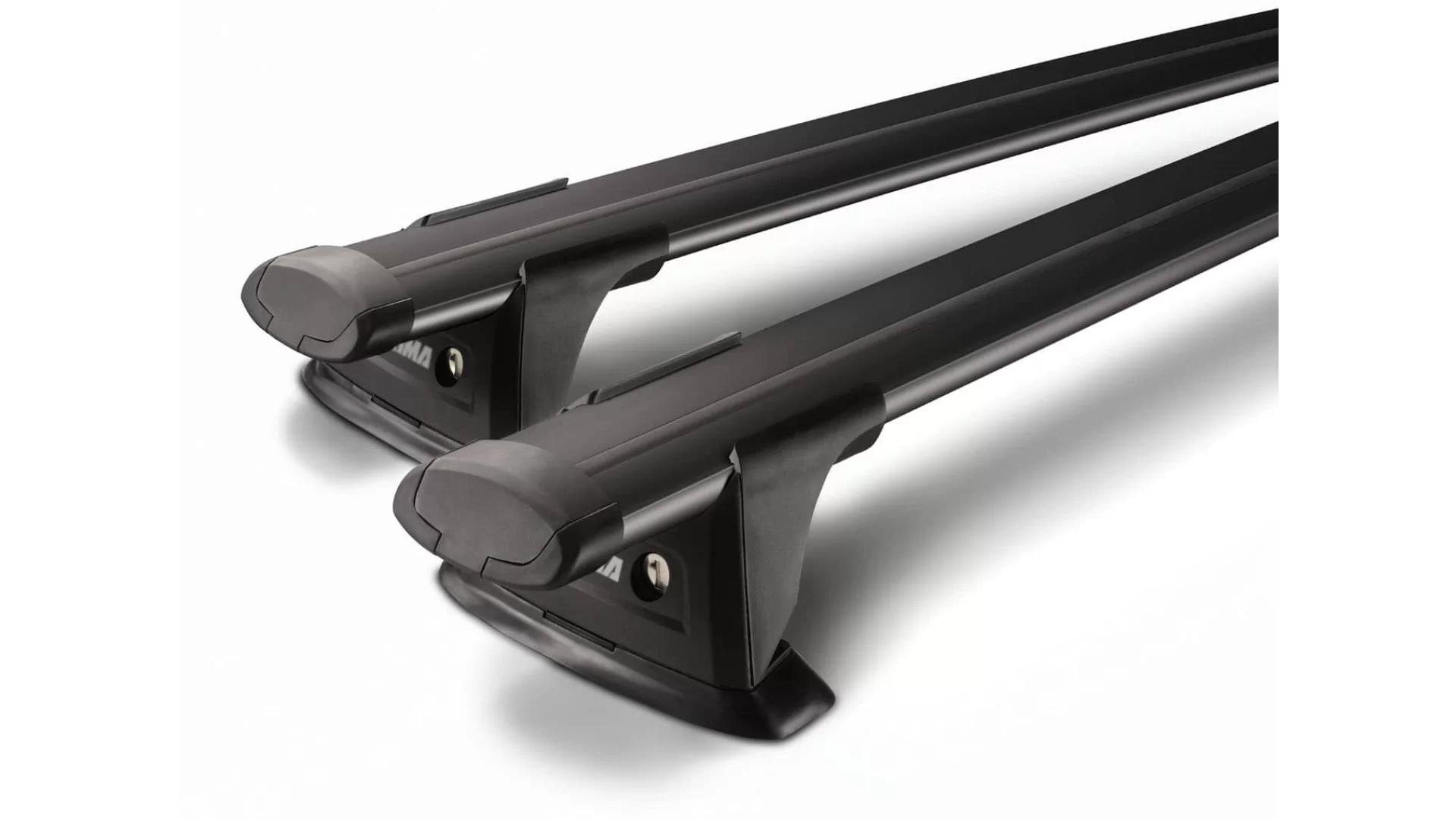 Yakima Aero ThruBar Black 2 Bar Roof Rack for Suzuki Jimny XL 5dr SUV with Rain Gutter (2024 onwards) - Gutter Mount