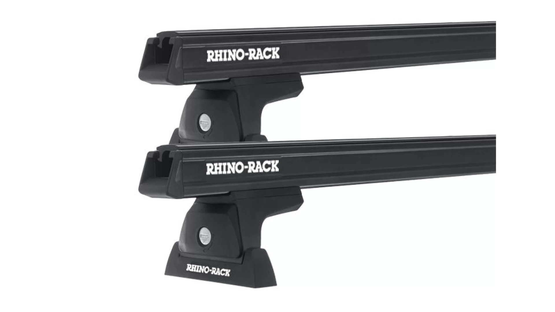 Rhino Rack JA8638 Heavy Duty RLT600 Ditch Mount Black 2 Bar Roof Rack for NISSAN Navara 4dr Ute with Bare Roof (2021 onwards)