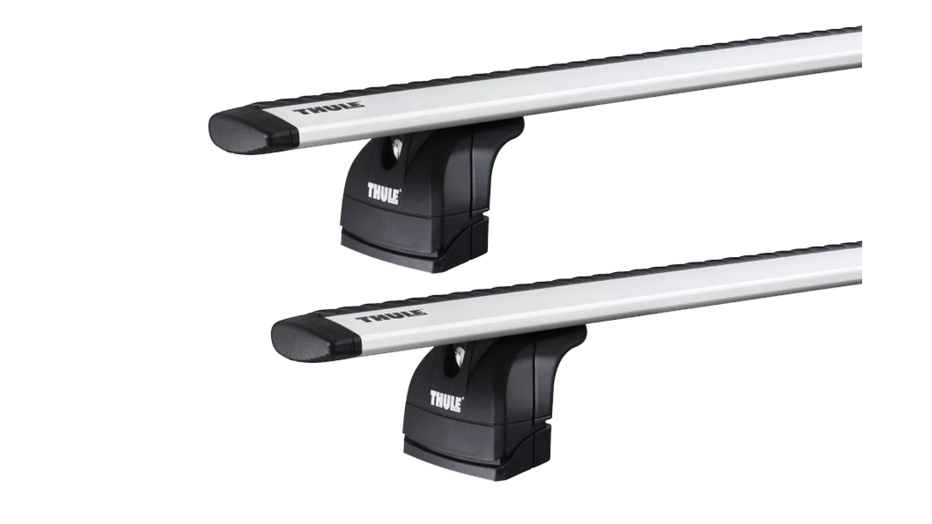 Thule 753 WingBar Evo Silver 2 Bar Roof Rack for Tesla Model S with glass roof (July 2015 To 2019) 5dr Hatch with Factory Mounting Point (2015 to 2019) - Factory Point Mount