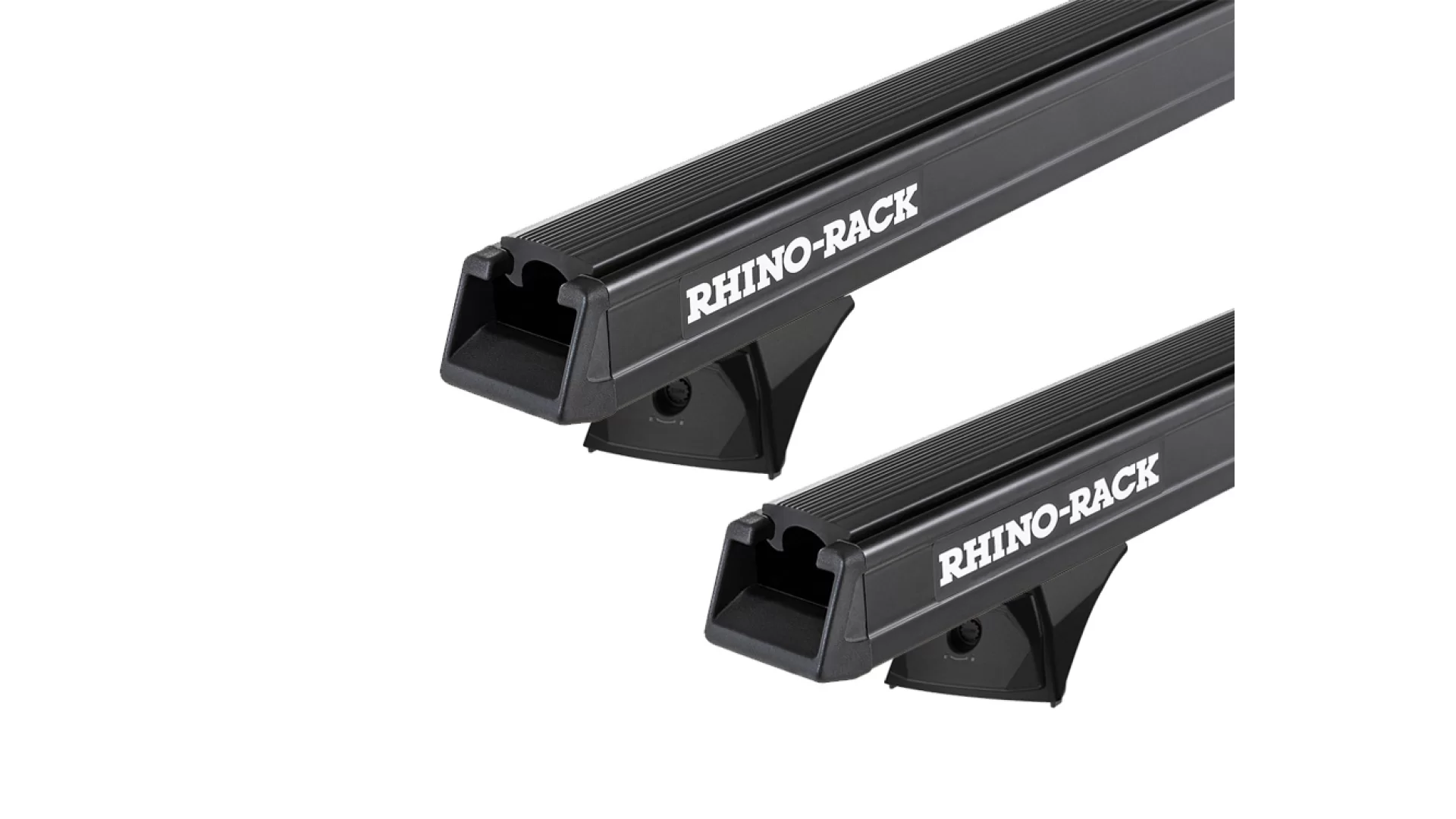 Rhino Rack JC-03083 Heavy Duty RX300H Trackmount Black 2 Bar Roof Rack for Ssangyong Musso 5dr SUV with Bare Roof (1995 to 2005) - Track Mount