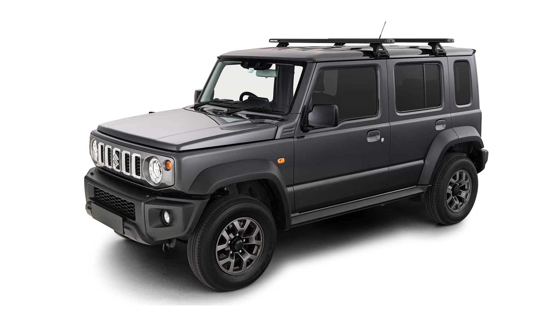 Rhino Rack JC-02114 Reconn-Deck RL110 Black 2 Bar Roof Rack for Suzuki Jimny XL 5dr SUV with Rain Gutter (2024 onwards) - Custom Point Mount