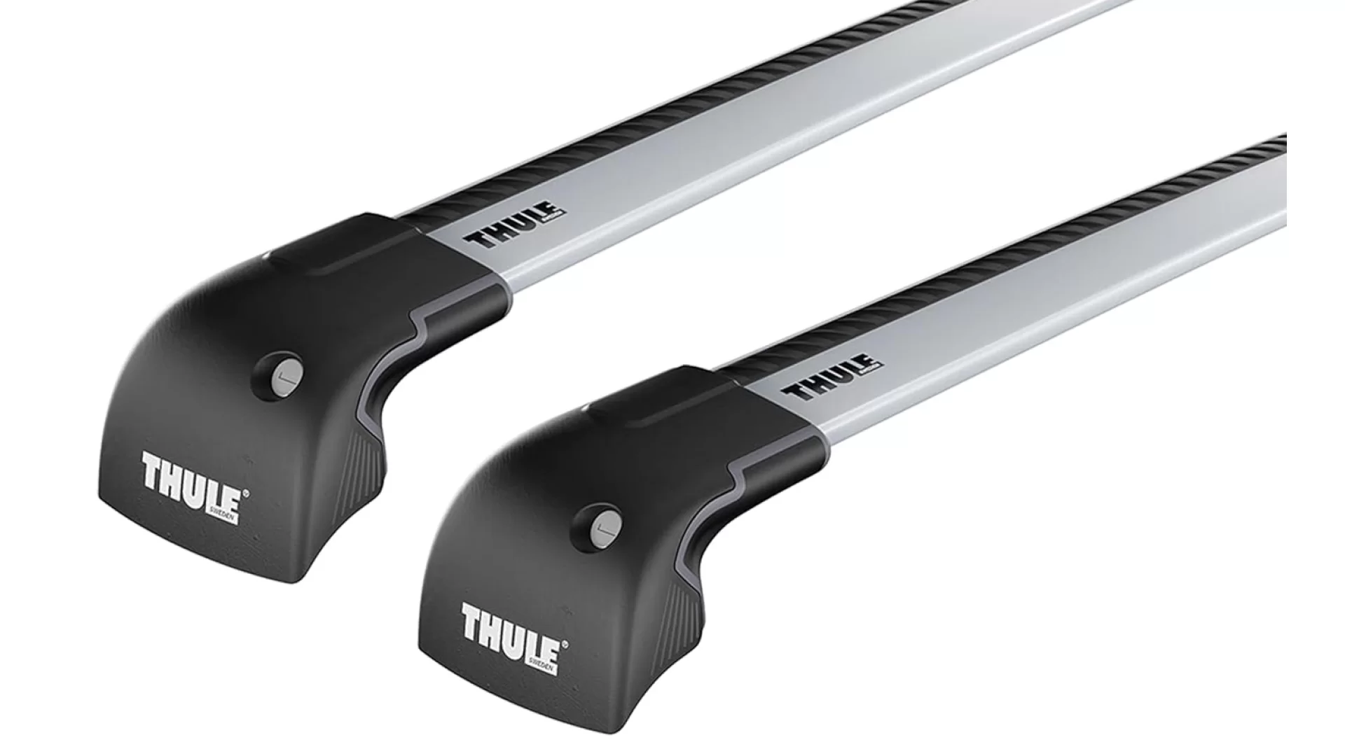 Thule 9593 WingBar Edge Rapid System Silver 2 Bar Roof Rack for Saab 9-3 SportCombi 5dr Wagon with Raised Roof Rail (2003 to 2013) - Factory Point Mount