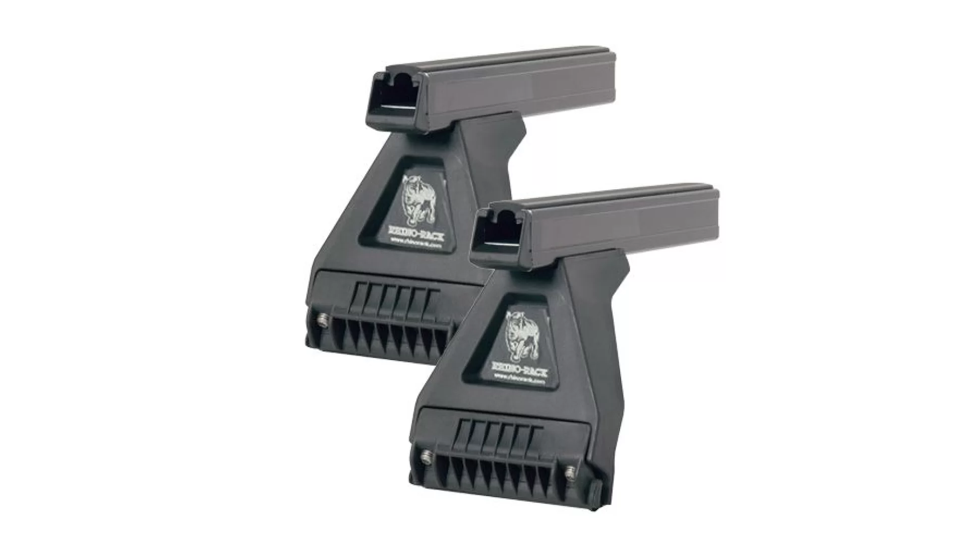 Rhino Rack JA0802 Heavy Duty RL150 Black 2 Bar Roof Rack for MAHINDRA Pikup 4dr Ute with Rain Gutter (2007 onwards)