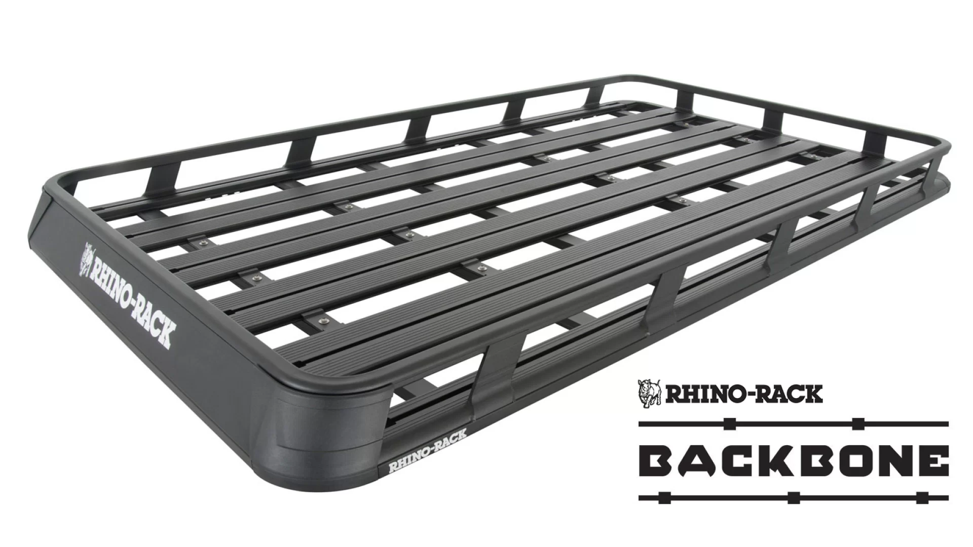 Rhino Rack JB0018 Pioneer Tray (2000mm x 1140mm) for Isuzu MU-X LS-T 5dr SUV with Raised Roof Rail (2013 to 2021) - Factory Point Mount