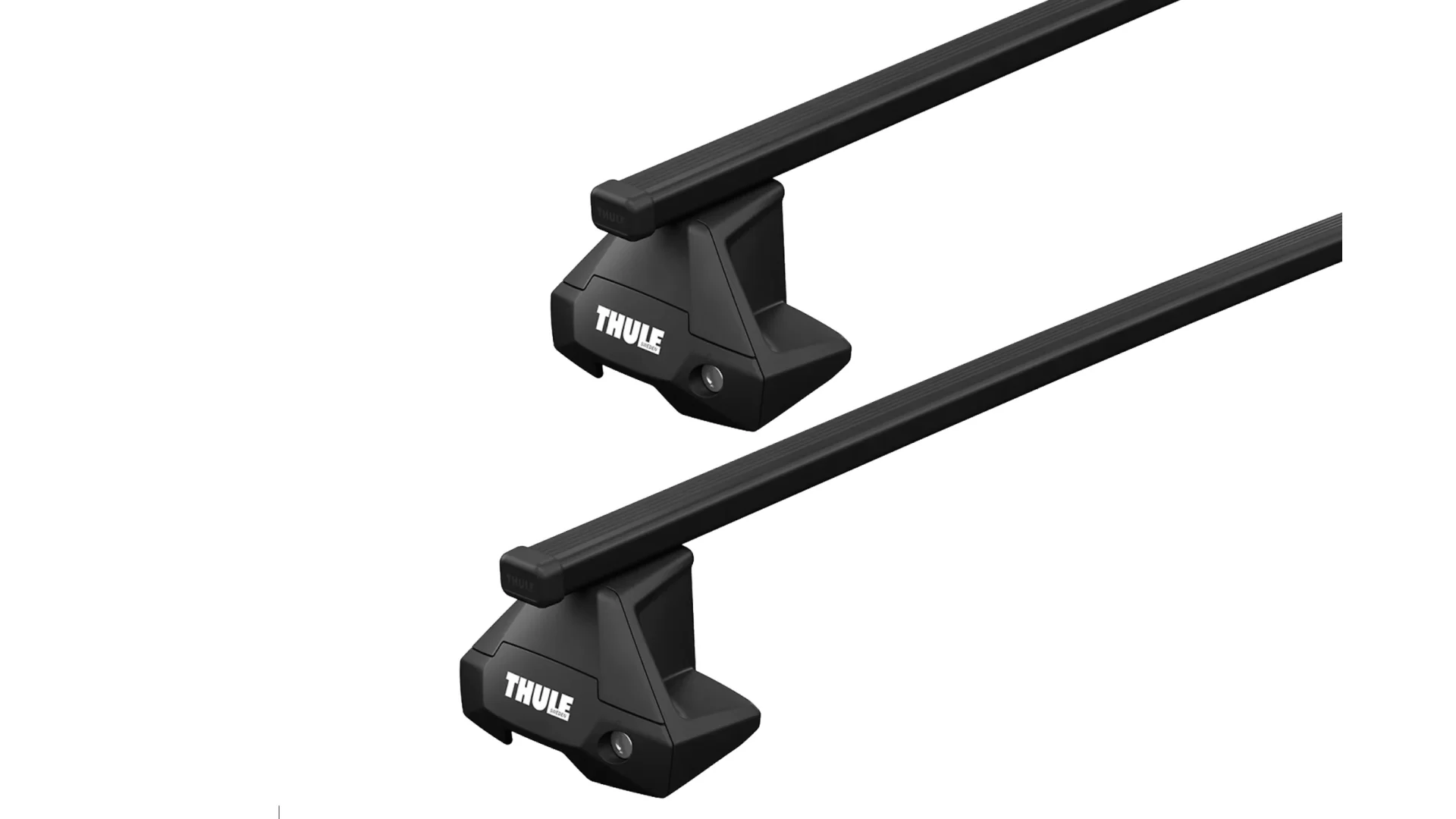Thule 7105 SquareBar Evo Black 2 Bar Roof Rack for GMC Sierra 1500 Crew Cab 4dr Ute with Bare Roof (2019 onwards) - Clamp Mount