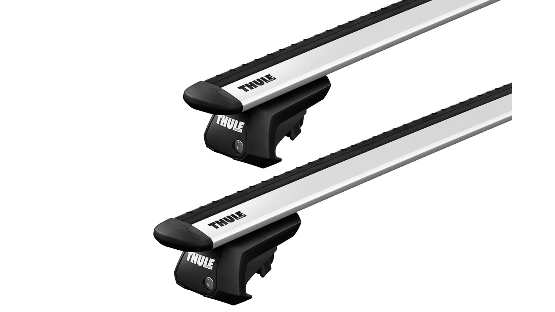Thule WingBar Evo Silver 2 Bar Roof Rack for Audi A4 Allroad 5dr Wagon with Raised Roof Rail (2019 onwards) - Raised Rail Mount