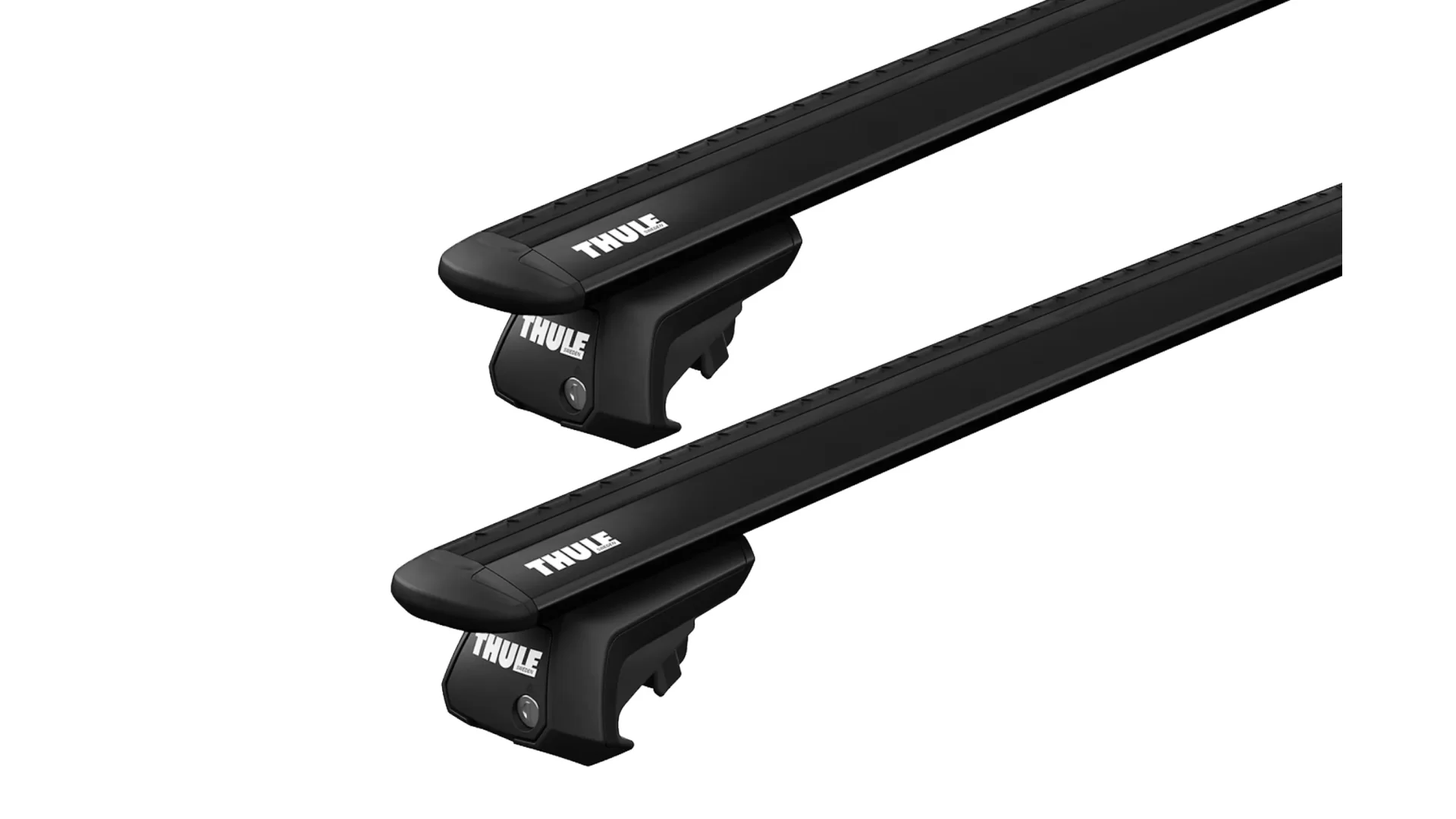 Thule WingBar Evo Black 2 Bar Roof Rack for Audi A4 Allroad 5dr Wagon with Raised Roof Rail (2019 onwards) - Raised Rail Mount