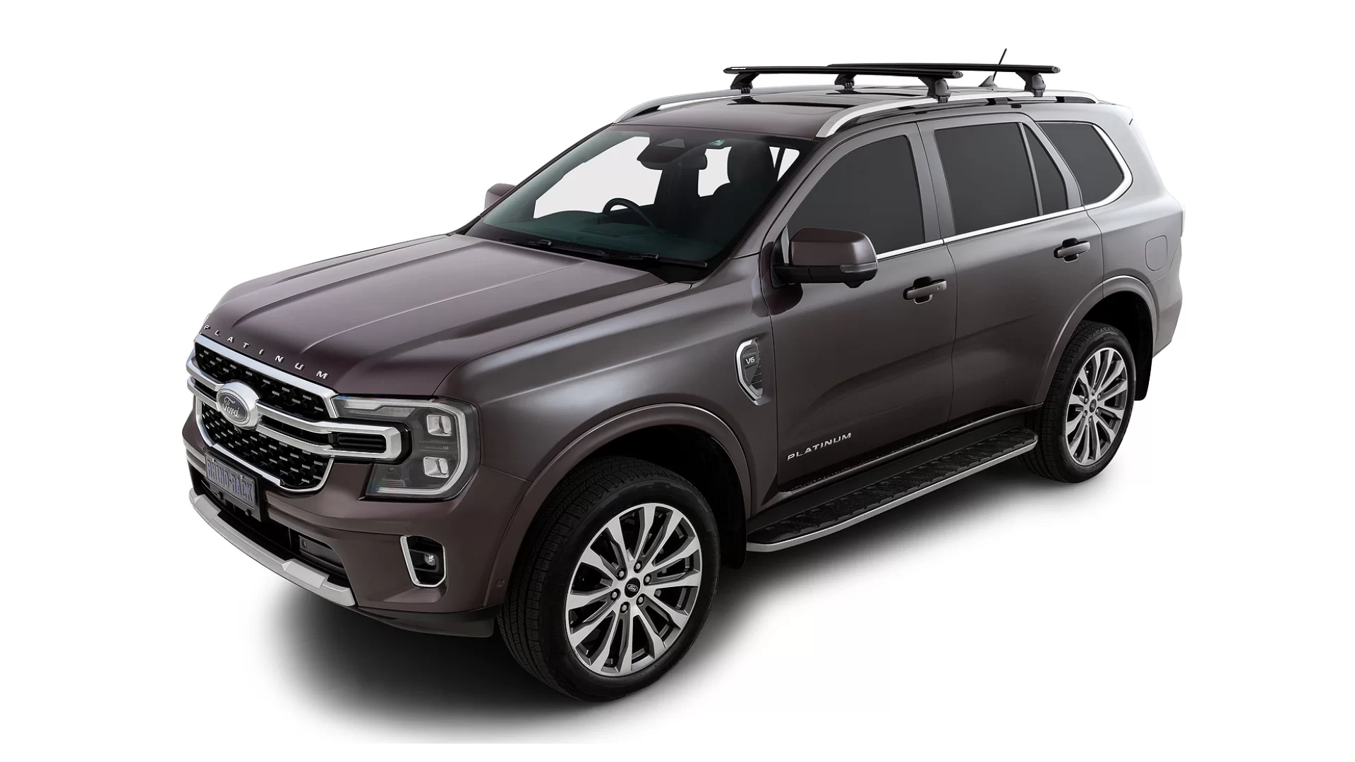 Rhino Rack JC-01993 Vortex RX200 Black 2 Bar Roof Rack for Ford Everest U704 5dr SUV with Raised Roof Rail (2022 onwards) - Flush Rail Mount