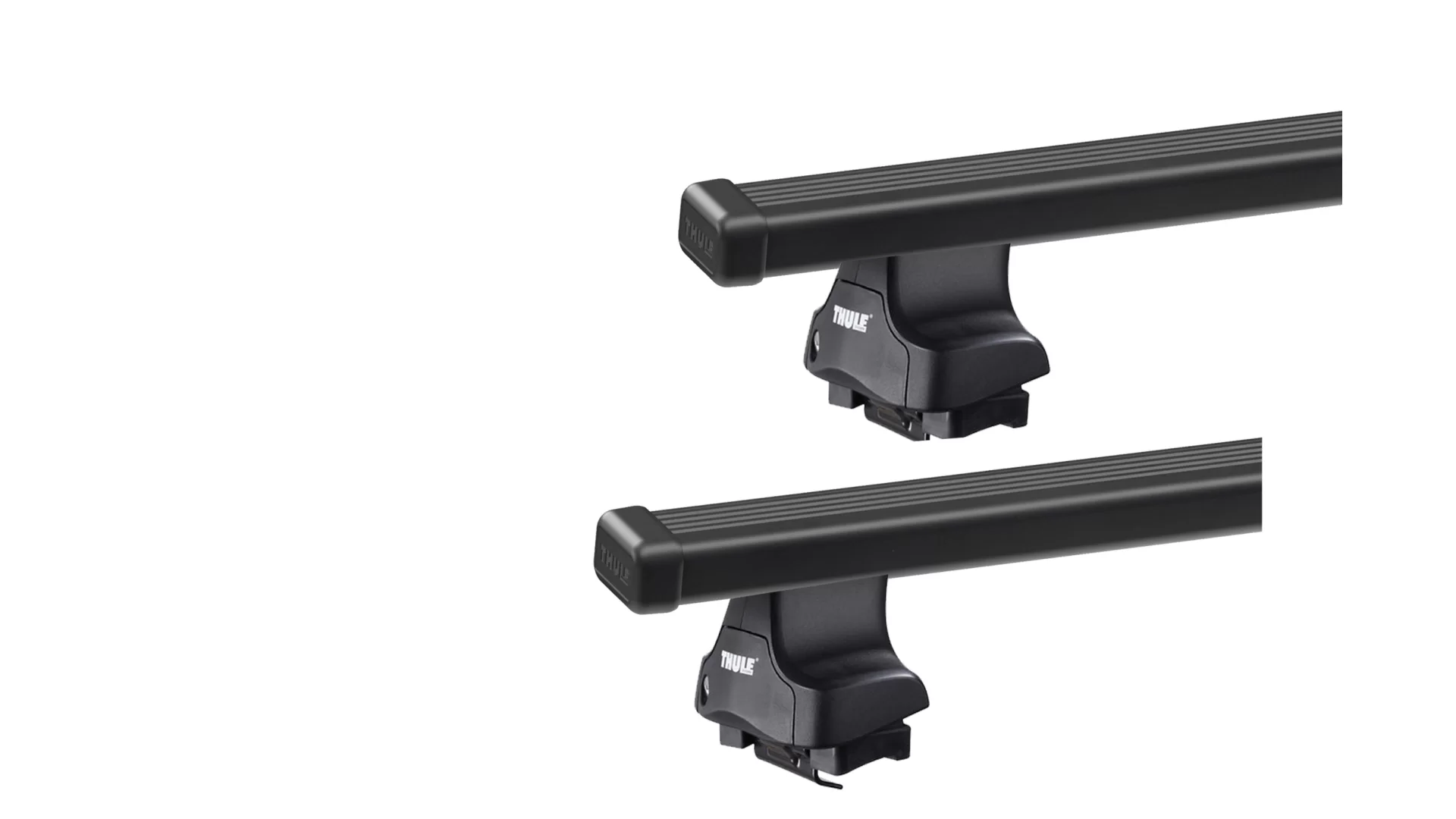 Thule 754 SquareBar Evo Black 2 Bar Roof Rack for Saab 900 5dr Hatch with Bare Roof (1994 to 1998) - Clamp Mount
