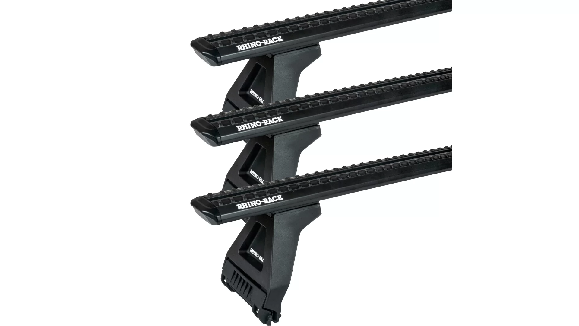 Rhino Rack JC-05309 Sportz RL150 Black 3 Bar Roof Rack for Ford Transit L3H2 (IV) 4dr LWB Mid Roof with Rain Gutter (2001 to 2013) - Gutter Mount