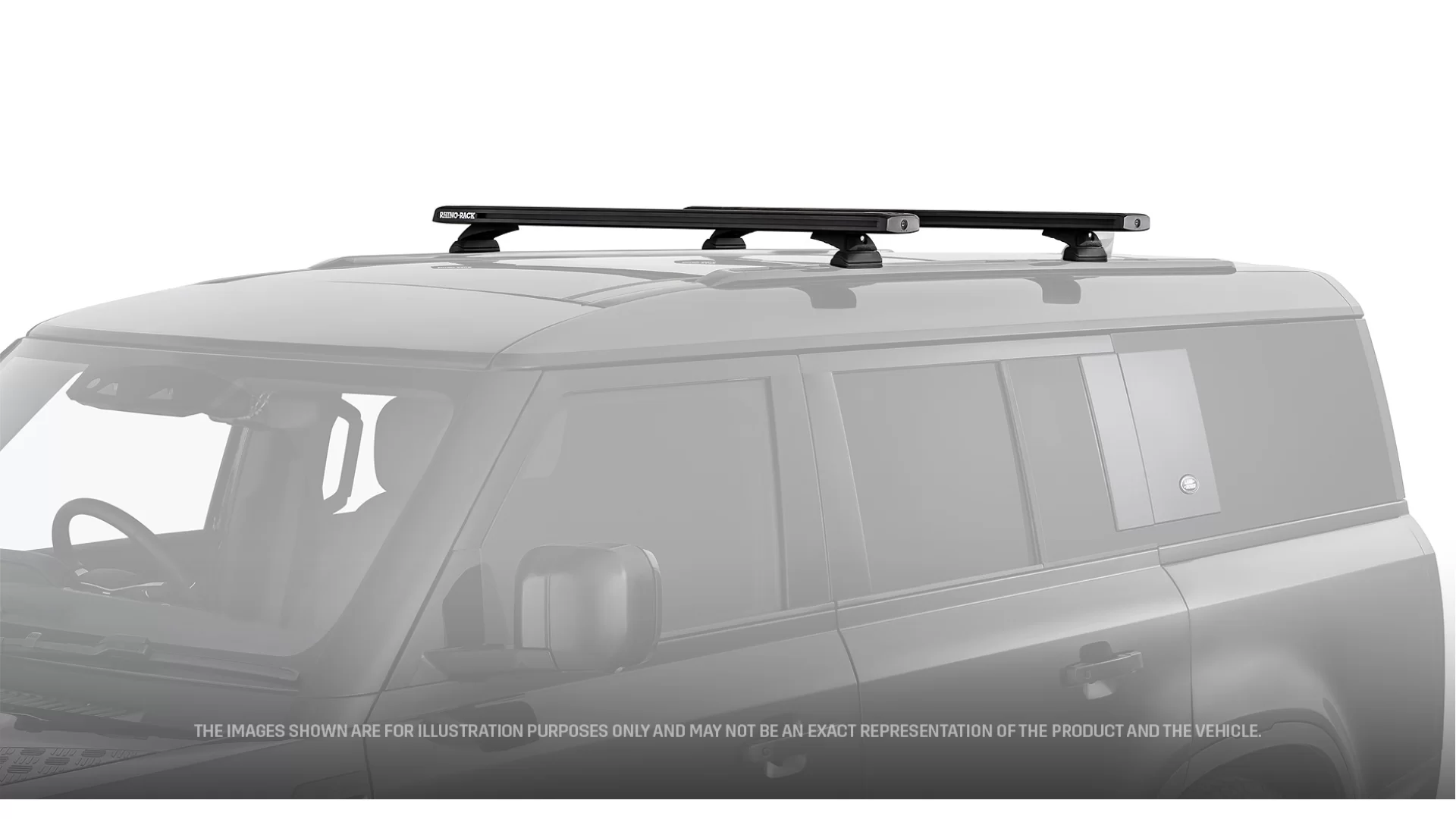 Rhino Rack JC-01932 Reconn-Deck 2 Bar Roof Rack System for Land Rover Defender 90 Gen2 3dr SUV with Factory Fitted Track (2020 onwards) - Custom Point Mount