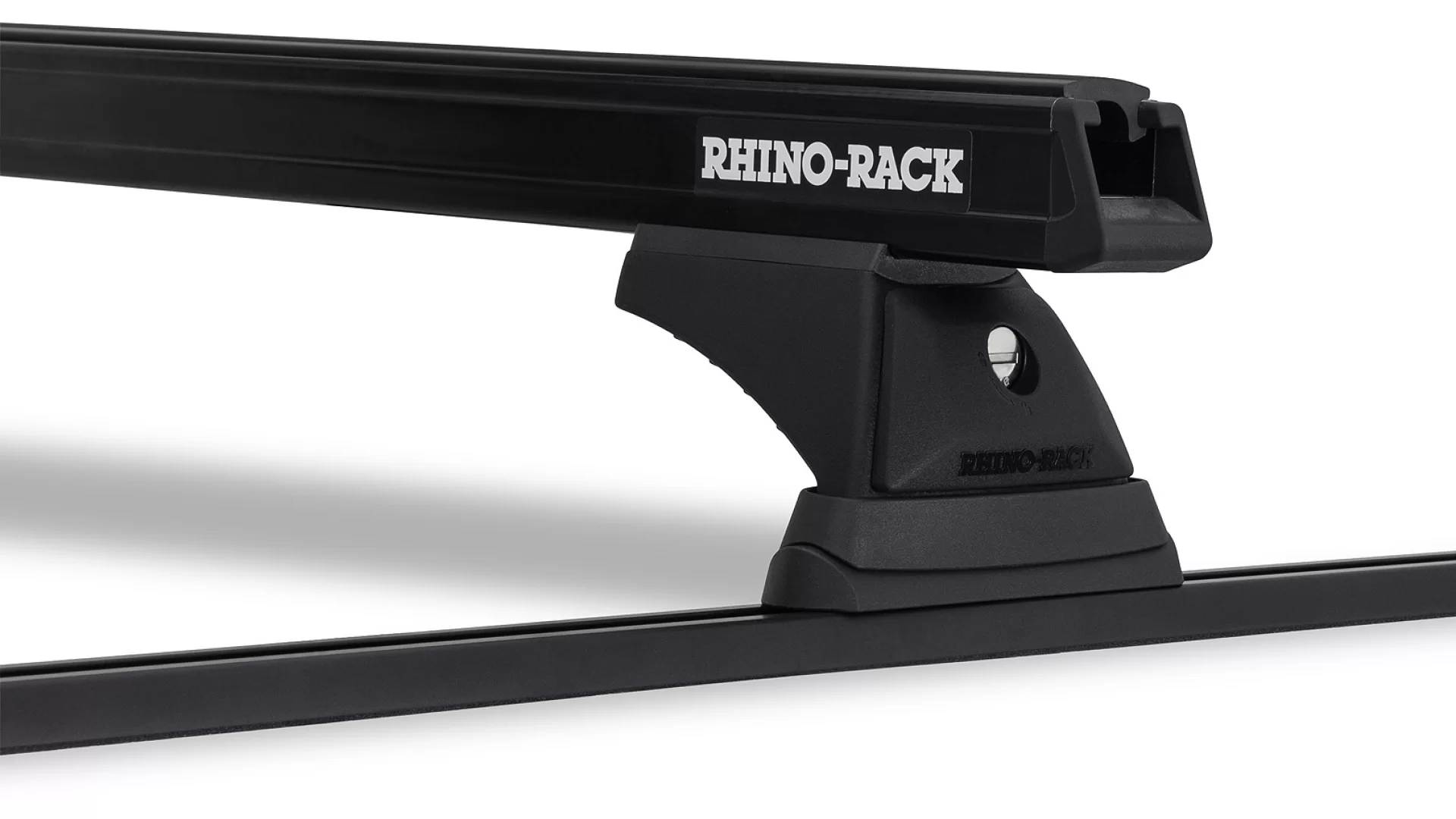 Rhino Rack JB0832 - Heavy Duty RCH Trackmount Black 2 Bar Roof Rack for SSANGYONG Musso 4dr 4dr Ute from 2004