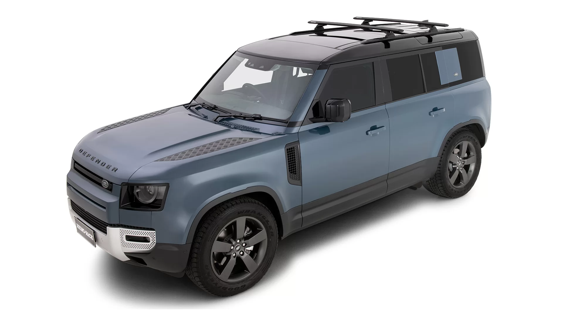 Rhino Rack JC-01410 Vortex RCL Black 2 Bar Roof Rack for Land Rover Defender 110 Gen2 5dr SUV with Factory Fitted Track (2020 onwards) - Factory Point Mount