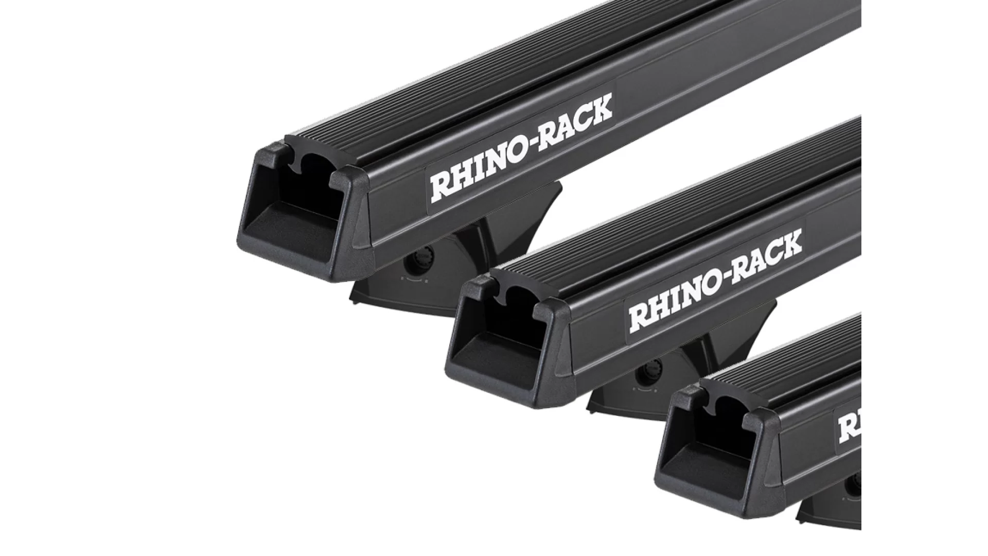 Rhino Rack JC-02499 Heavy Duty RX300H Black 3 Bar Roof Rack for Nissan Patrol Y62 5dr SUV with Bare Roof (2012 onwards) - Factory Point Mount