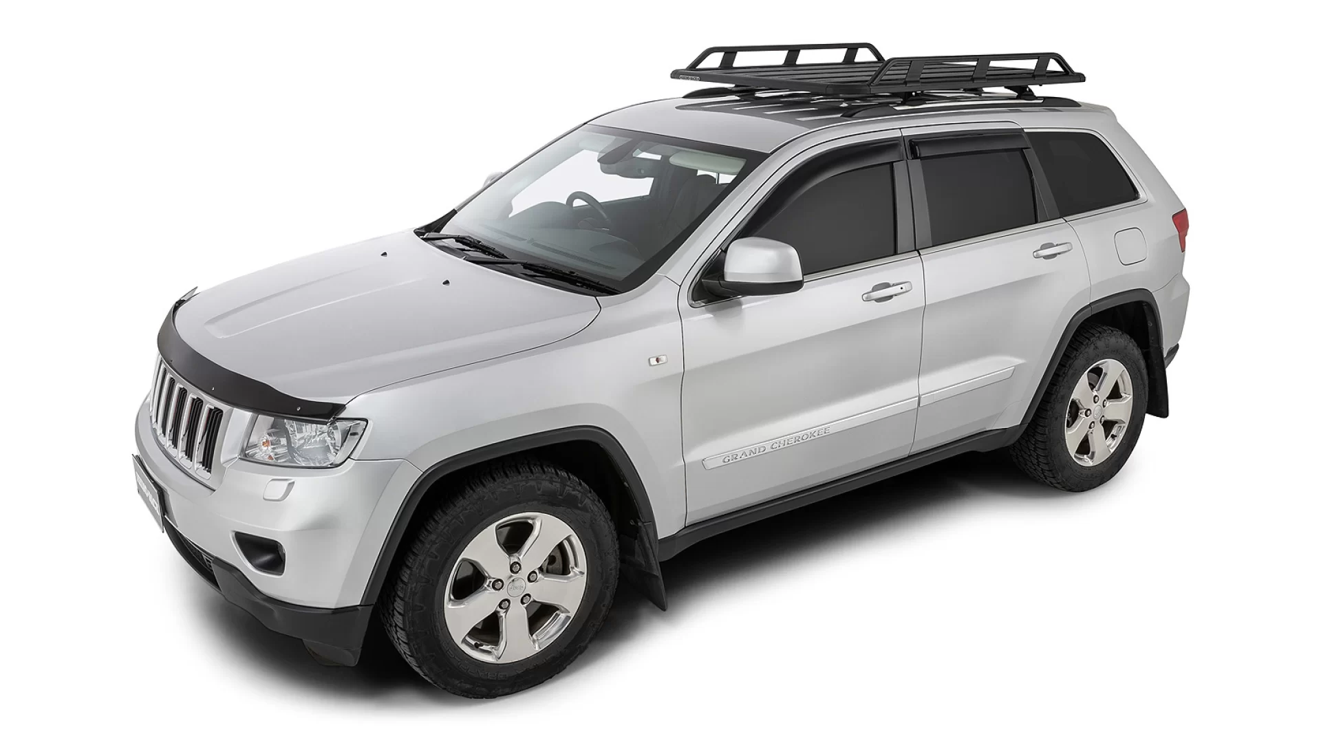 Rhino Rack JA9645 Pioneer Tradie (1528mm x 1236mm) for Jeep Grand Cherokee WK2 Steel Rails 5dr SUV with Flush Roof Rail (2011 onwards) - Factory Point Mount