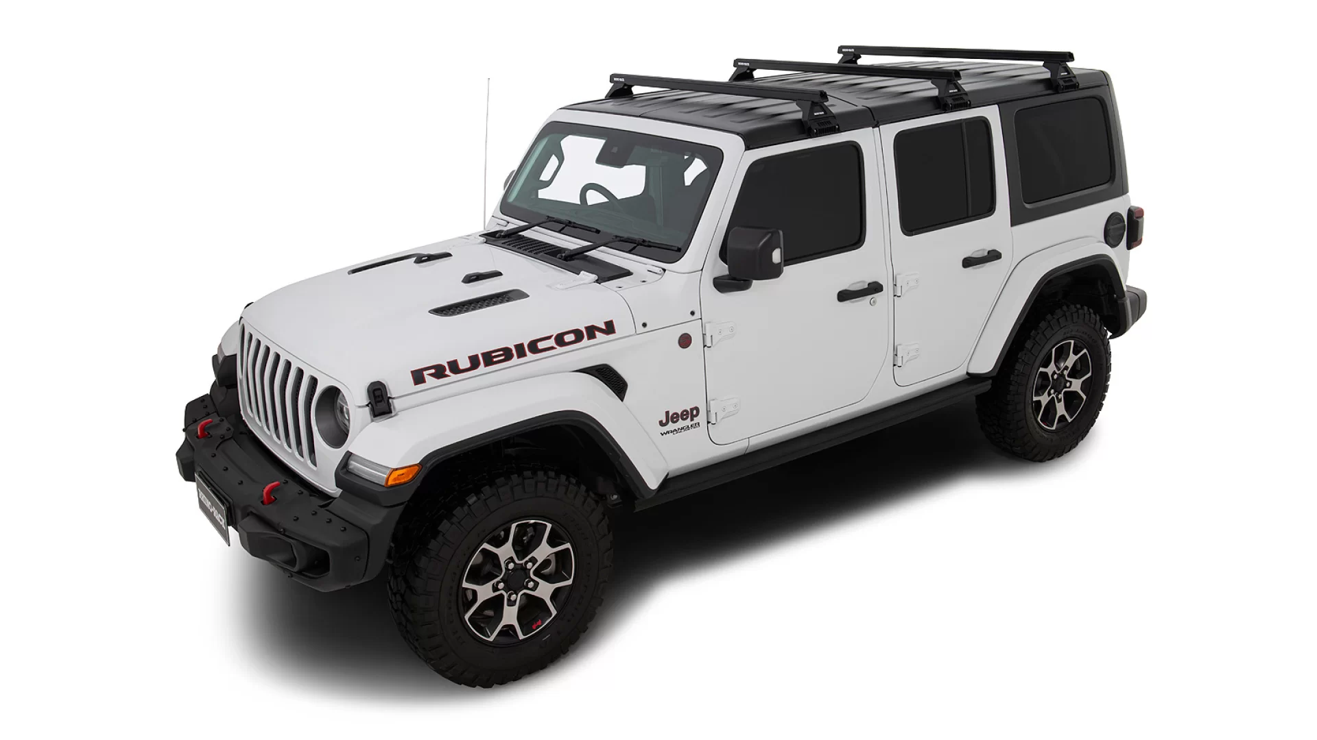 Rhino Rack JB0105 - Heavy Duty RL110 Black 3 Bar Roof Rack for JEEP Wrangler 5dr SUV from 2019
