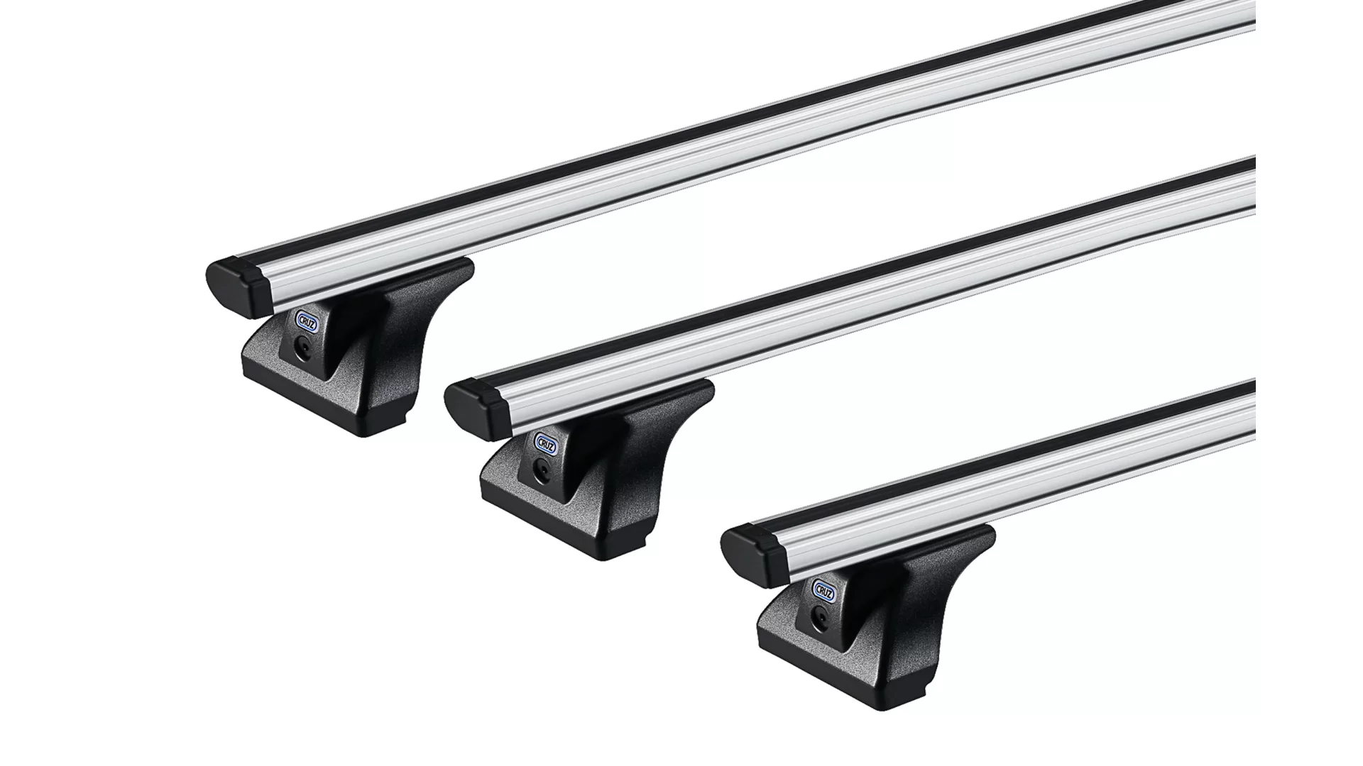 CRUZ Cargo Silver 2 Bar Roof Rack for Dacia Dokker 4dr Van with Factory Mounting Point (2012 onwards) - Factory Point Mount