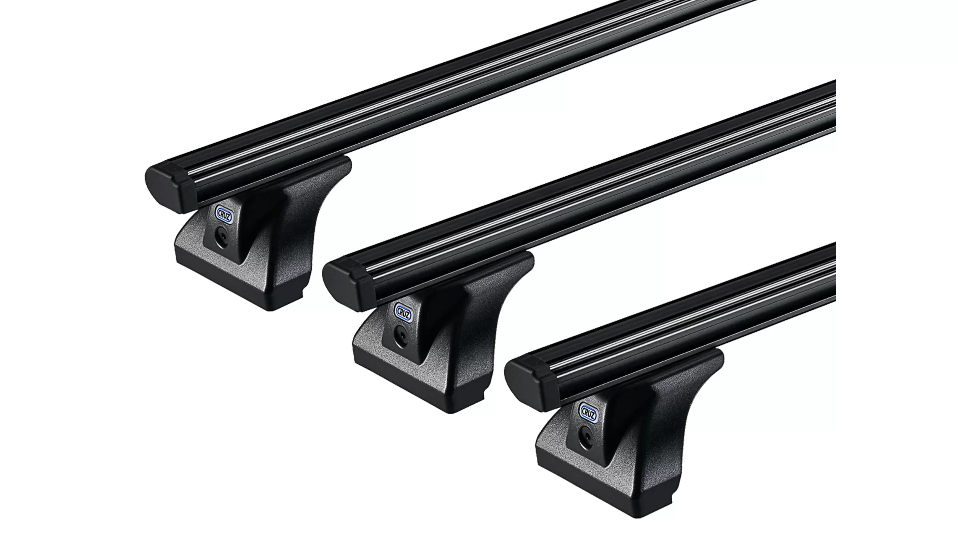 CRUZ Cargo Black 3 Bar Roof Rack for Dacia Dokker 4dr Van with Factory Mounting Point (2012 onwards) - Factory Point Mount