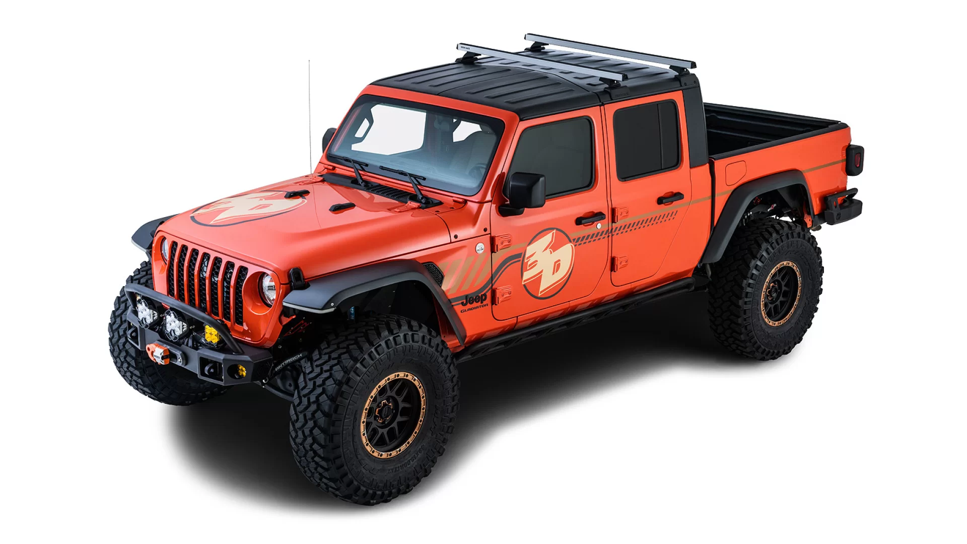 Rhino Rack JC-00296 - Heavy Duty Silver 2 Bar Rhino-Rack Backbone Roof Rack with RCL Legs for JEEP Gladiator 4dr 4dr Ute from 2020