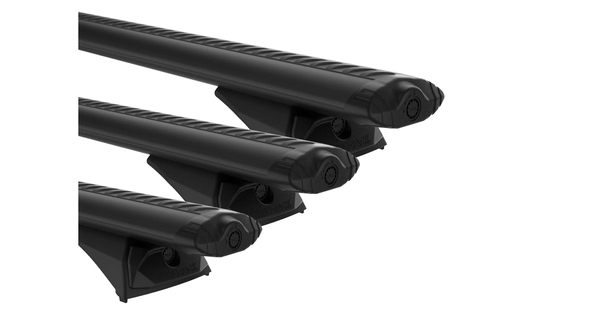 Rhino Rack JC-03658 Vortex RX300L Black 3 Bar Roof Rack for Land Rover Defender 130 Gen2 5dr SUV with Factory Fitted Track (2023 onwards) - Factory Point Mount