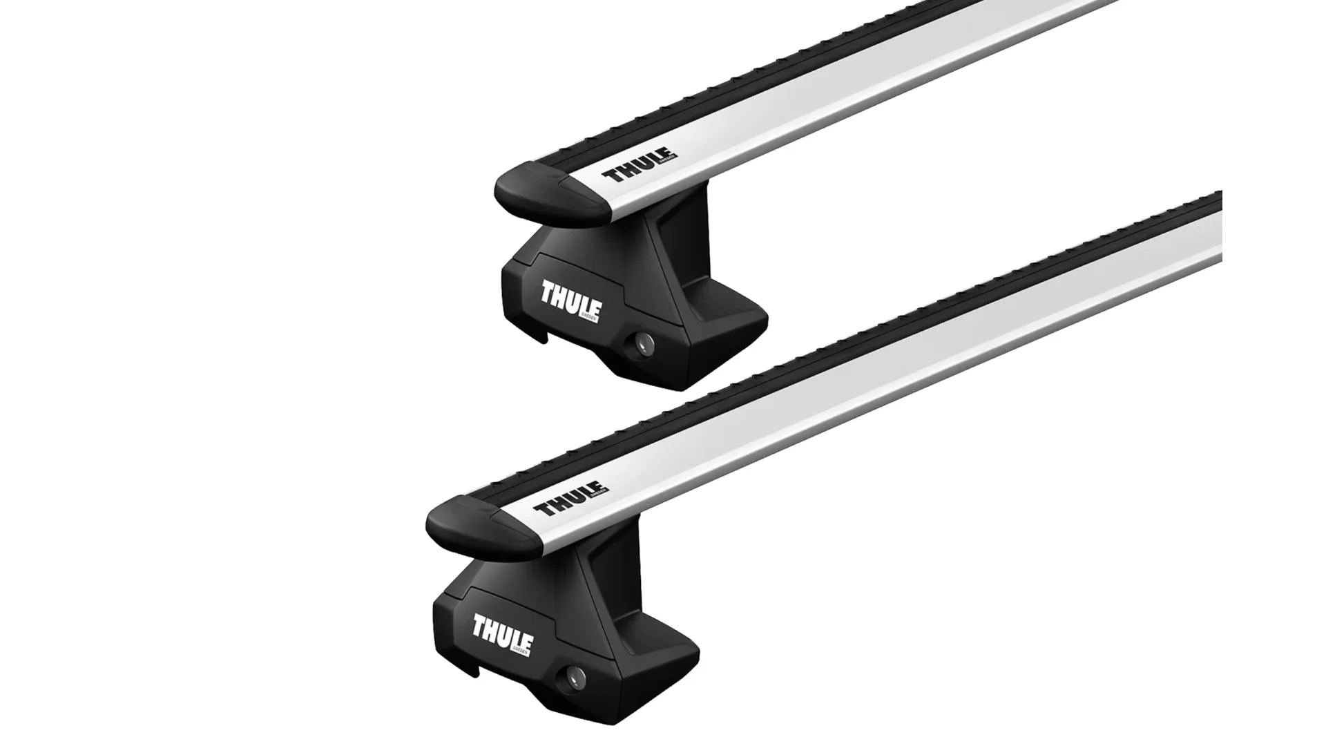 Thule 7105 WingBar Evo Silver 2 Bar Roof Rack for GMC Sierra 1500 Crew Cab 4dr Ute with Bare Roof (2019 onwards) - Clamp Mount