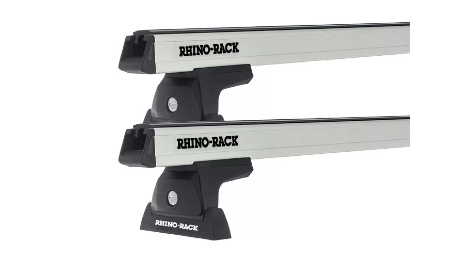 Rhino Rack JA8355 Heavy Duty RLT600 Trackmount Silver 2 Bar Roof Rack for NISSAN Navara 4dr Ute with Bare Roof (2021 onwards)