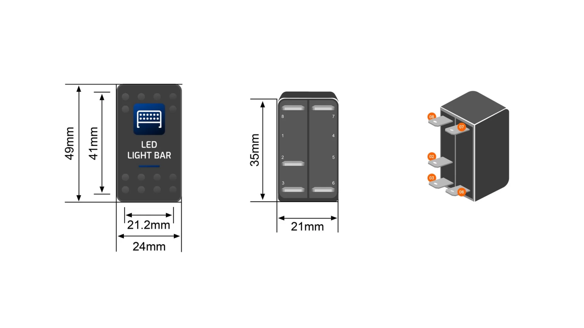 Stedi Rocker Switch For Awning Light - ROKSWCH-AWN - View 6