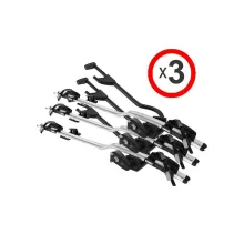 Thule ProRide 598 silver roof mounting bike carrier x 3 with matching locks (598001)