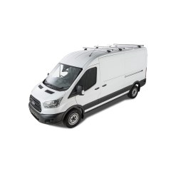 Rhino Rack JA6338 Heavy Duty RLTP Silver 3 Bar Roof Rack for Ford Transit L3H3 (V) 4dr LWB High Roof with Factory Mounting Point (2014 onwards) - Factory Point Mount