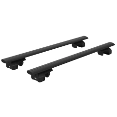 CRUZ Airo Black 2 Bar Roof Rack for Daewoo Tacuma U100 5dr Hatch with Raised Roof Rail (2004 to 2008) - Raised Rail Mount