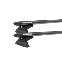 Rhino Rack JC-03250 Vortex Black 2 Bar Rhino-Rack Backbone Roof Rack with RX300L Legs for Jeep Gladiator JT 4dr Ute with Rain Gutter (2020 onwards) - Custom Point Mount