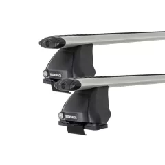 Rhino Rack JA2526 Vortex 2500 Silver 2 Bar Roof Rack for Jeep Grand Cherokee WK2 Steel Rails 5dr SUV with Flush Roof Rail (2011 onwards) - Clamp Mount