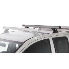 Rhino Rack JA8811 Heavy Duty RLT600 Ditch Mount Silver 1 Bar Roof Rack (Rear) for Mitsubishi Triton MQ-MR Extra Cab Ute with Bare Roof (2015 onwards) - Factory Point Mount
